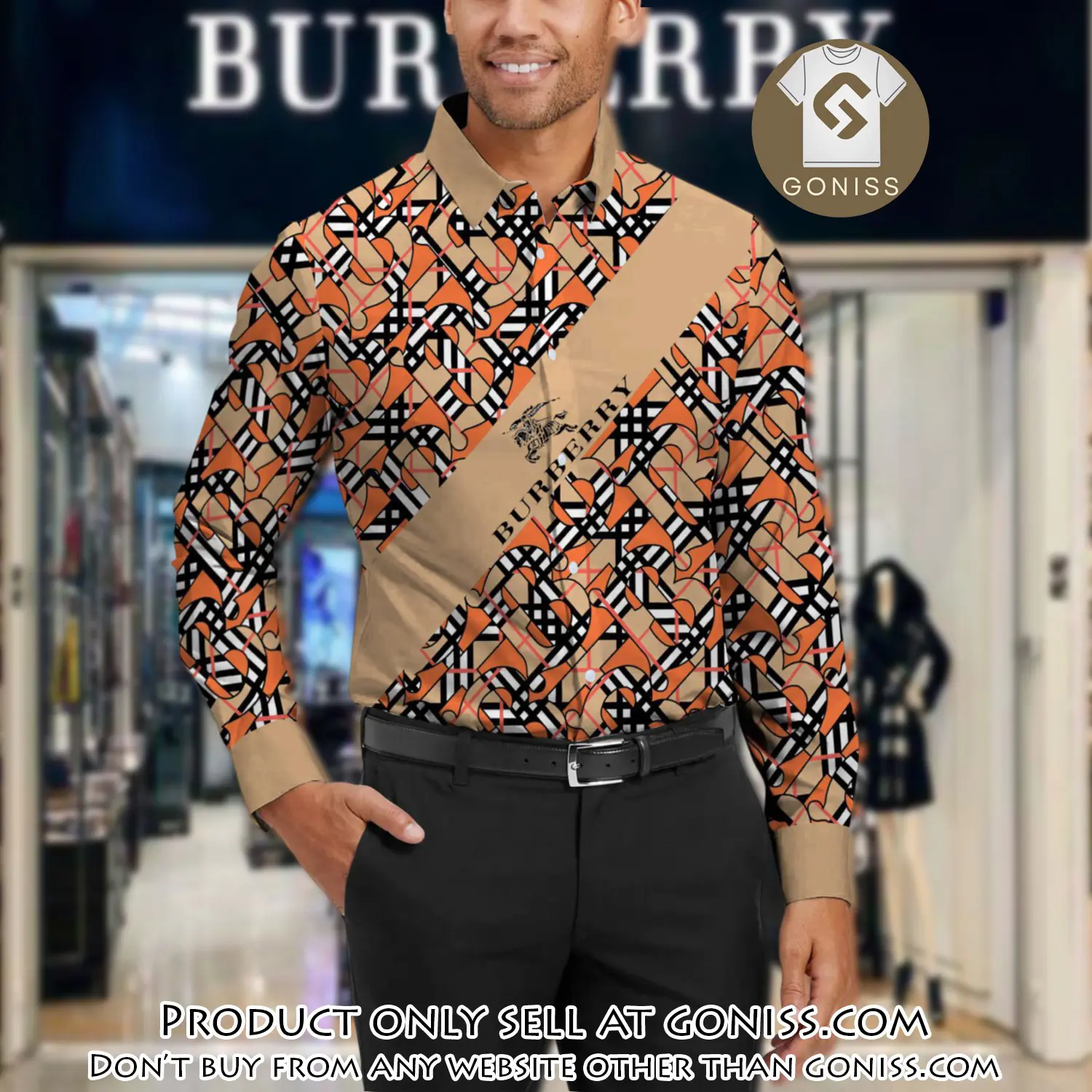 Burberry long sleeves button down shirt for elegant men lsb1017 gn1004636